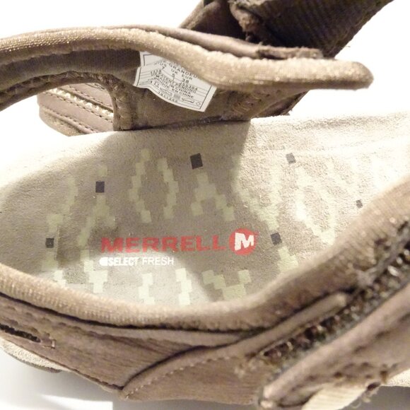 Merrell Sandals Womens 7 Terran Cross II Strappy Brown Leather Open Toe J55304 - Picture 3 of 6